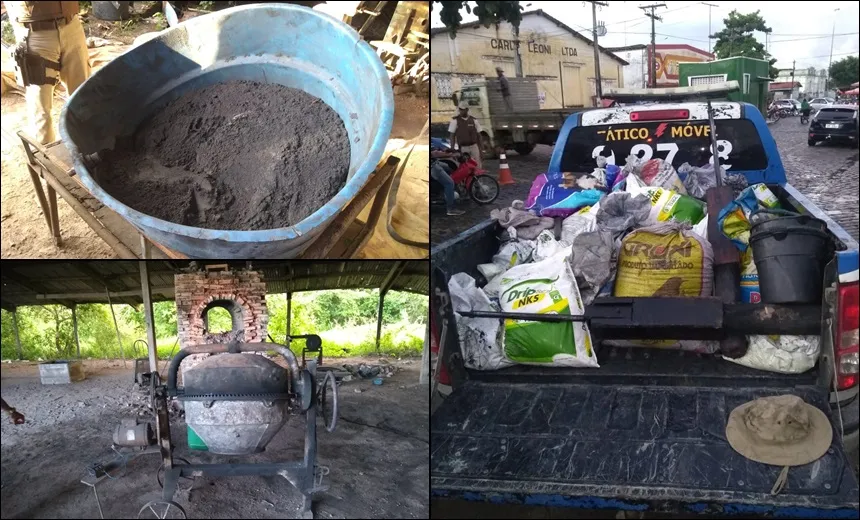 PM desmonta fábrica clandestina de explosivos e apreende 590 kg de pólvora em Muritiba