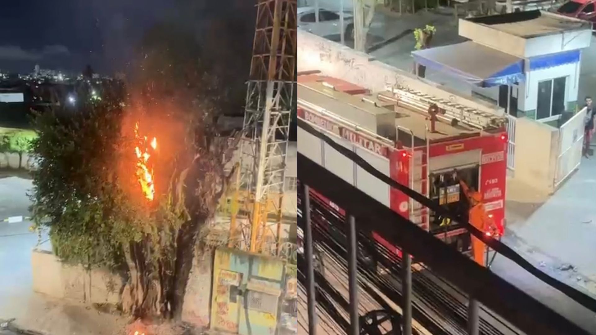 Inc&ecirc;ndio volta a atingir regi&atilde;o do IAPI: fogo atinge &aacute;rvore no Largo do Tamarineiro