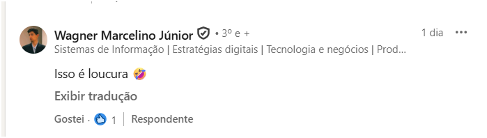 Comentário Linkedin | Foto: Recortes da internet