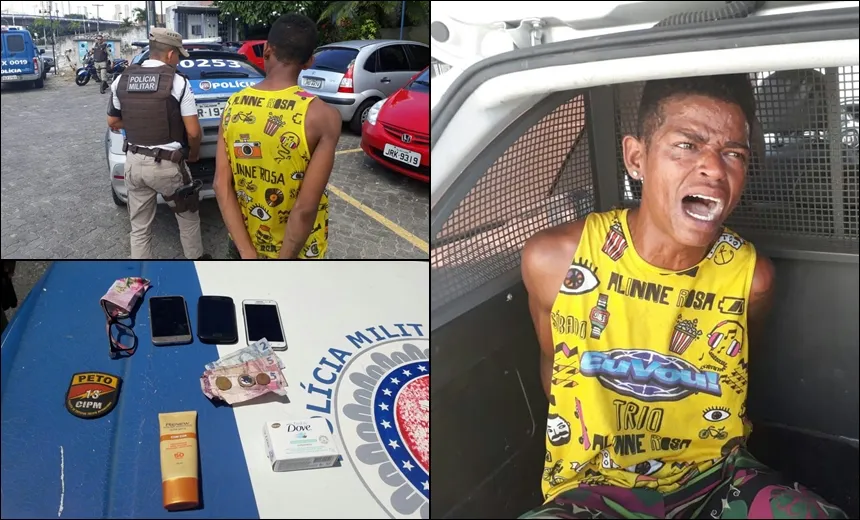 PRAIA DA PITUBA: Polícia prende ladrão e recupera bens furtados de duas banhistas