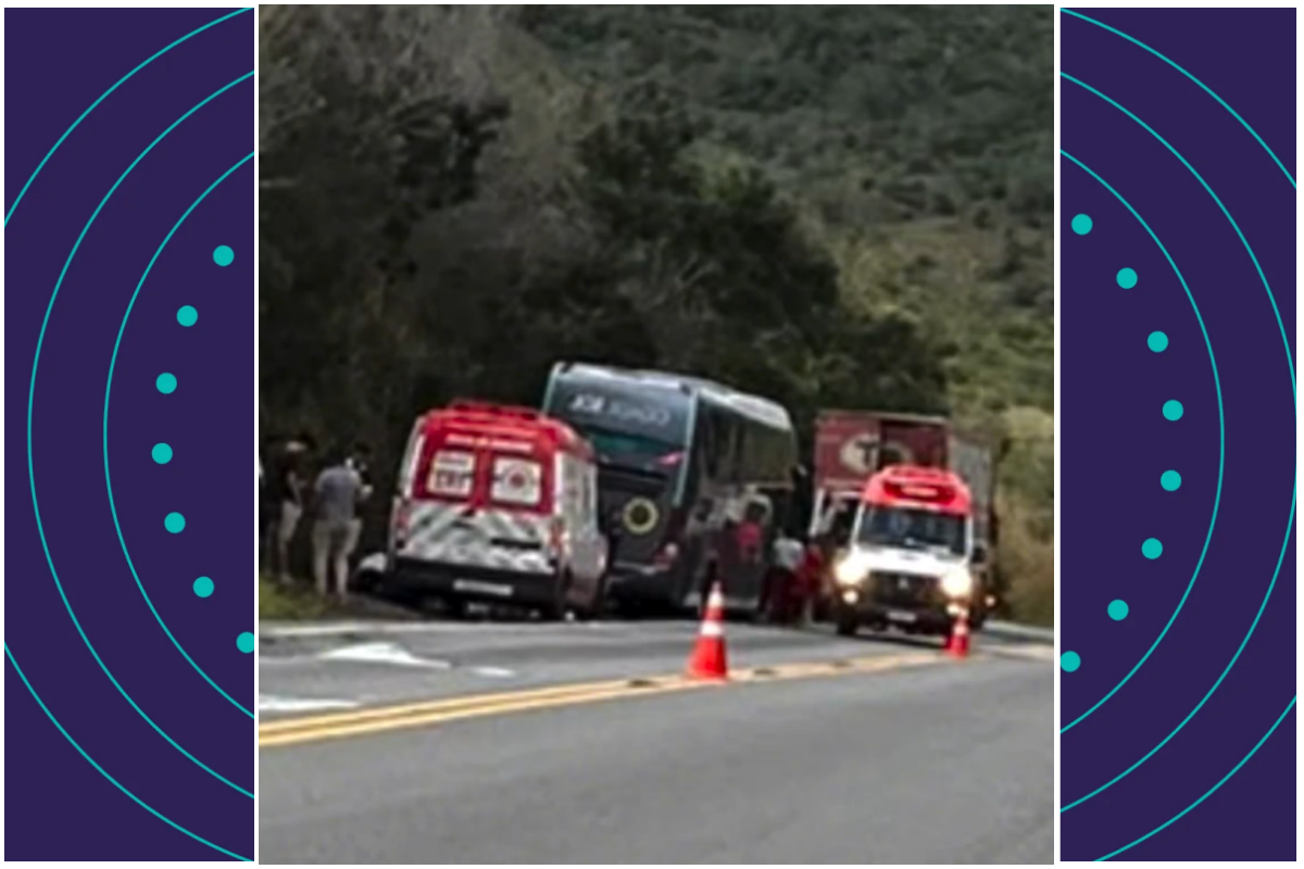 Batida entre &ocirc;nibus, carreta e carro de passeio deixa morto e feridos em Jaguaquara. Foto: Reprodu&ccedil;&atilde;o/BMFrahm