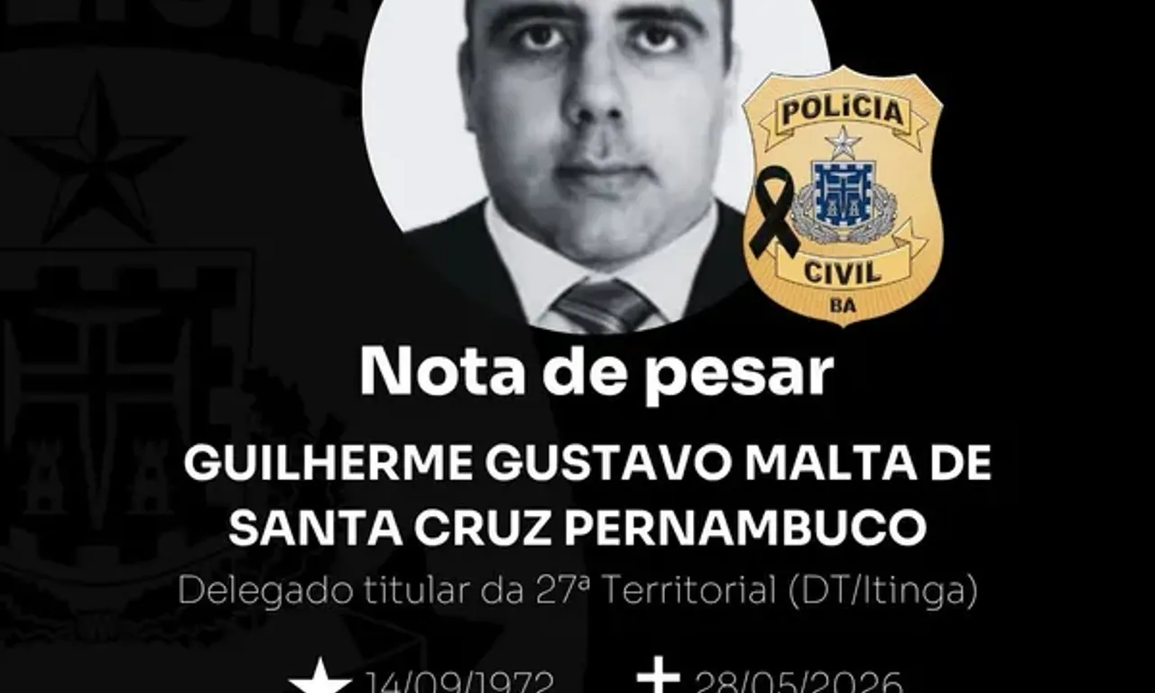O delegado da Polícia Civil Guilherme Gustavo Malta de Santa Cruz Pernambuco, de 53 anos, foi encontrado morto dentro de casa. | Foto: Redes Sociais