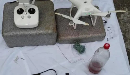 NO ALVO: com tiro certeiro, Polícia evita entrada de drone em presídio no interior da Bahia