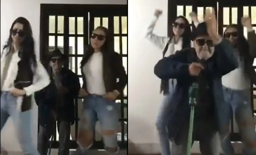 Vídeo de idoso de 103 anos dançando rap com netas viraliza na web; confira