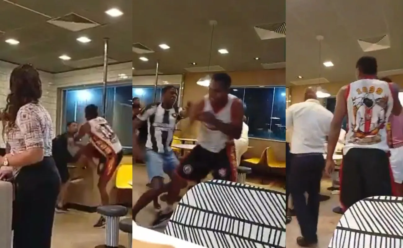 VÍDEO: Torcedores do Vitória, Bahia e Botafogo brigam no McDonald’s