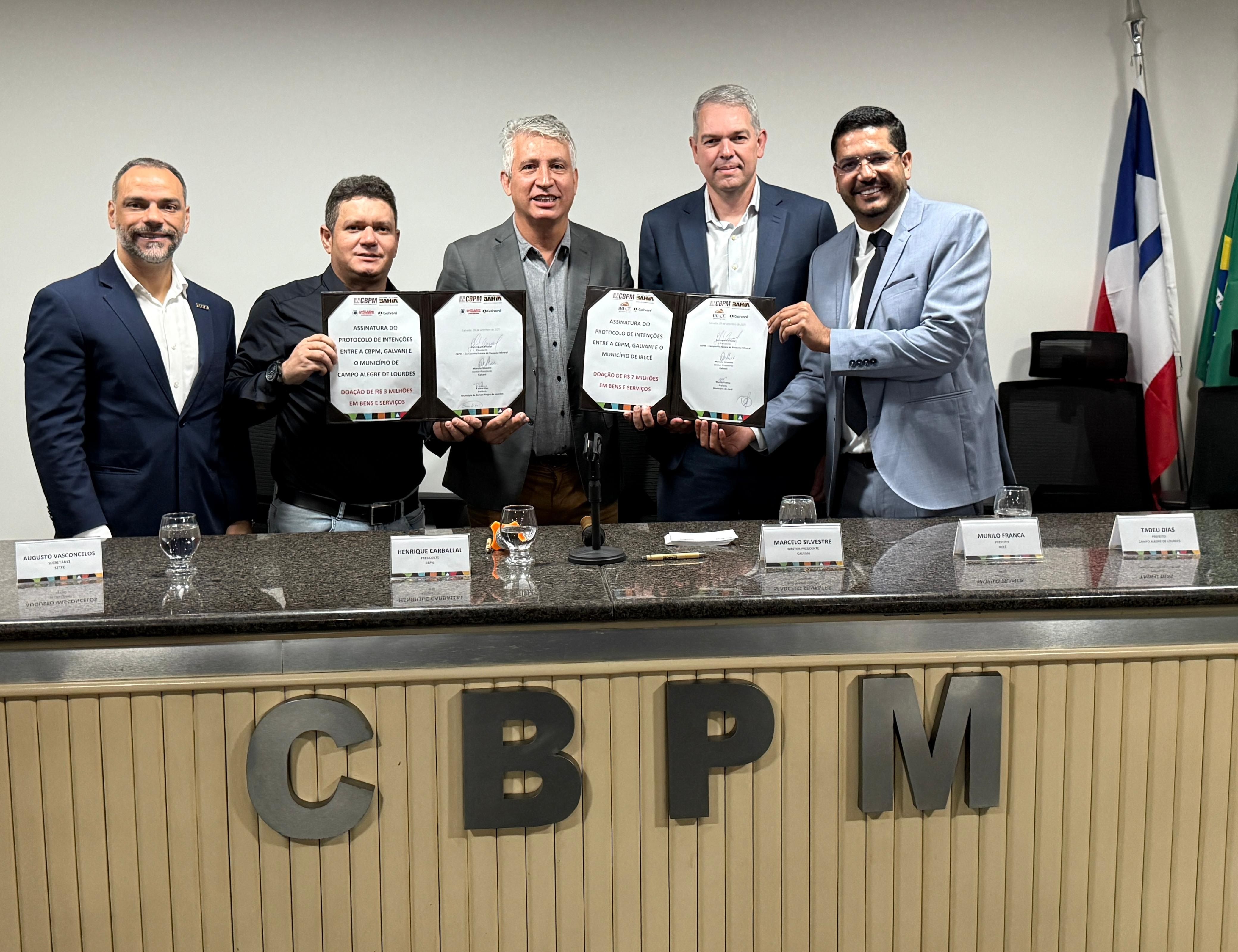 Cbpm E Galvani Firmam Protocolo De Intenções Para Investimentos Sociais Em Irecê E Campo Alegre De Lourdes