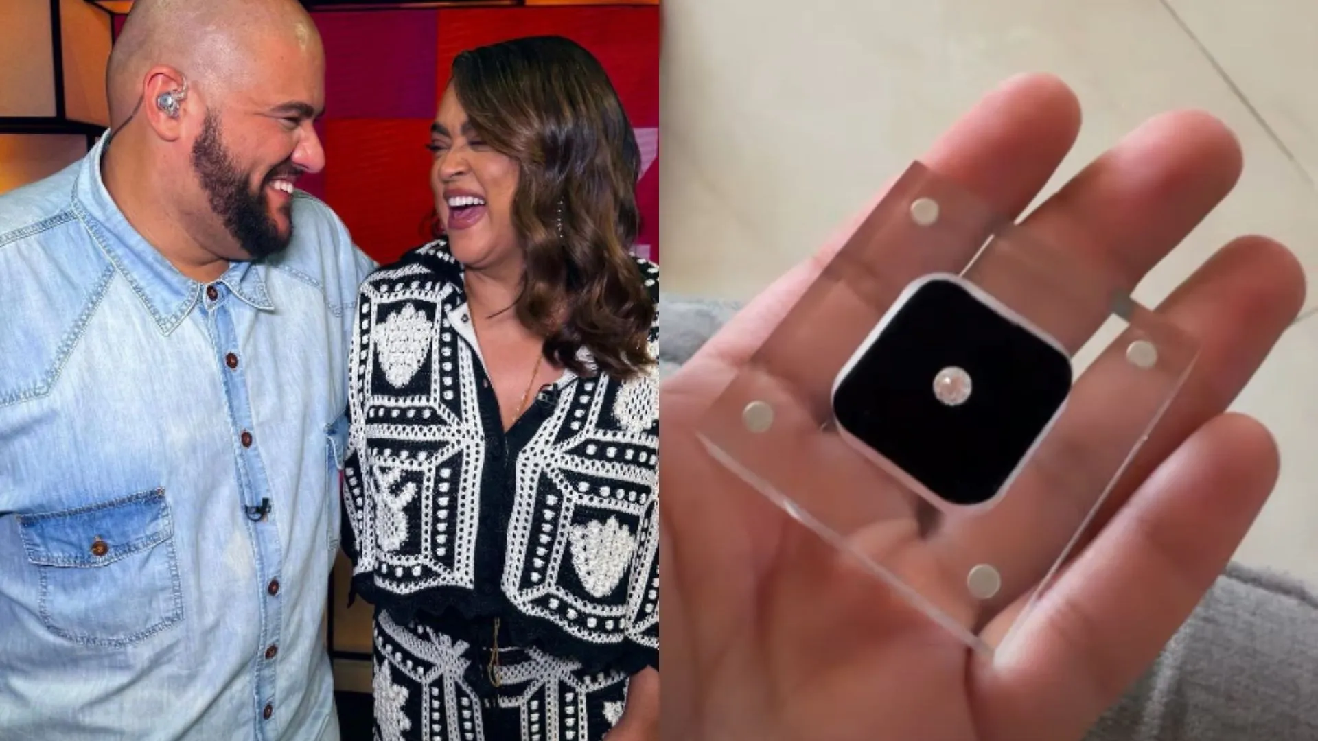 Gominho exibe diamante com cinzas de Preta Gil
