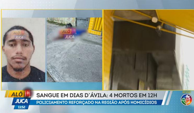 Homem &eacute; morto enquanto esperava um &ocirc;nibus em Dias d'&Aacute;vila.| Foto: reprodu&ccedil;&atilde;o TV Aratu 