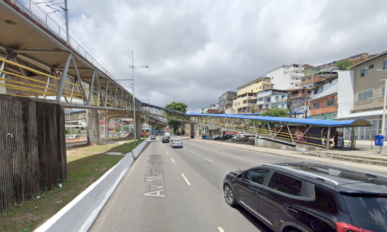 Acidente na Bonoc&ocirc; deixa duas pessoas feridas em Salvador. Foto: Google Street View