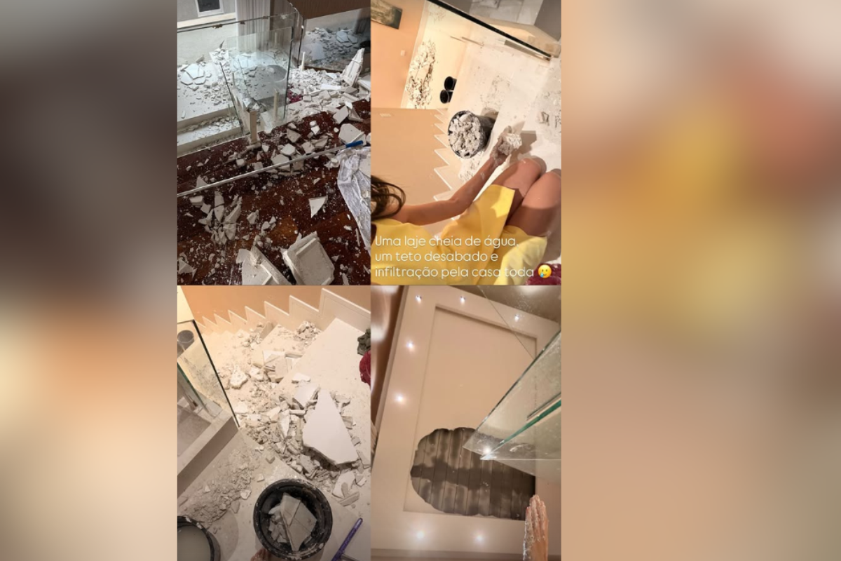 Teto Desaba Na Casa De Amanda Kimberlly.| Foto: Reprodu&ccedil;&atilde;o Rede Social 