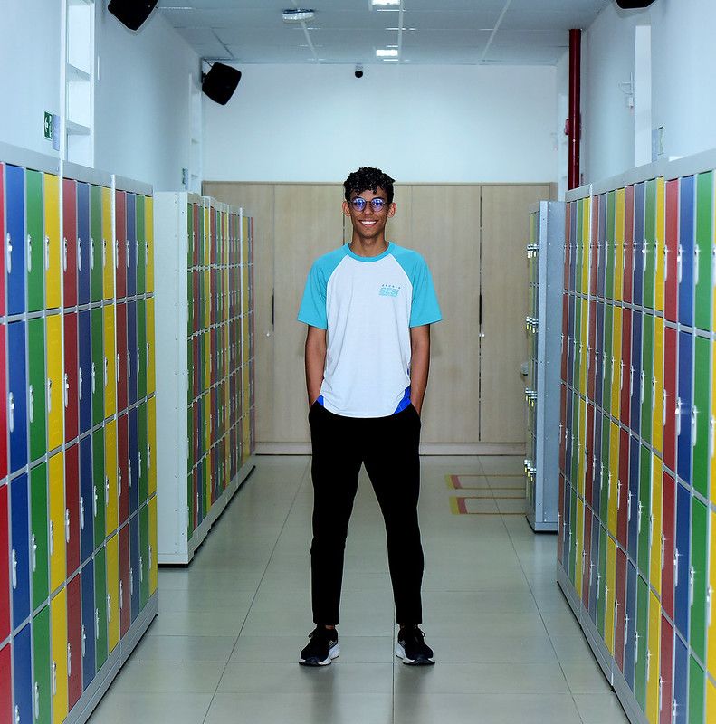 Diogo Santos Maia, aluno do SESI Camaçari vencedor da seletiva nacional para mundial de tecnologia. Foto: Valter Pontes Coperphoto / Sistema FIEB.
