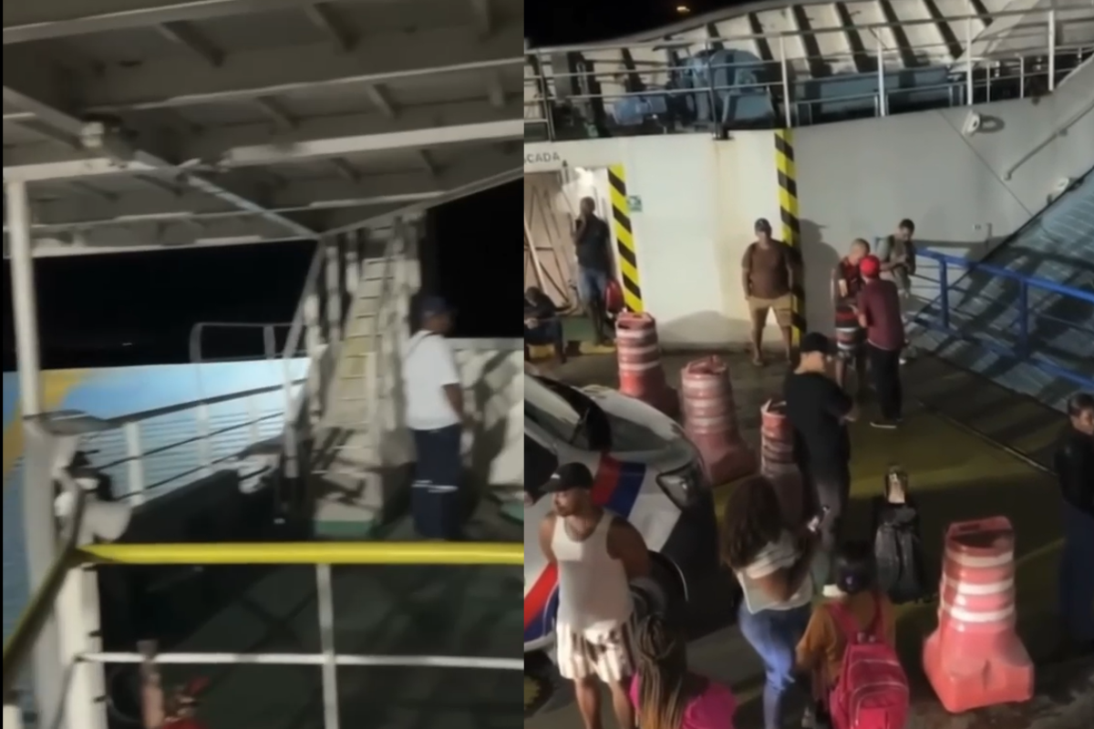 ferry apresenta falha durante chegada a Bom Despacho e atrasa desembarque. | Foto: Reprodu&ccedil;&atilde;o redes Sociais
