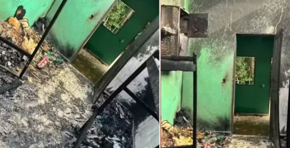 O inc&ecirc;ndio ocorreu ap&oacute;s o primeiro dia de trabalho do grupo. | Foto: Reprodu&ccedil;&atilde;o/TV Gazeta