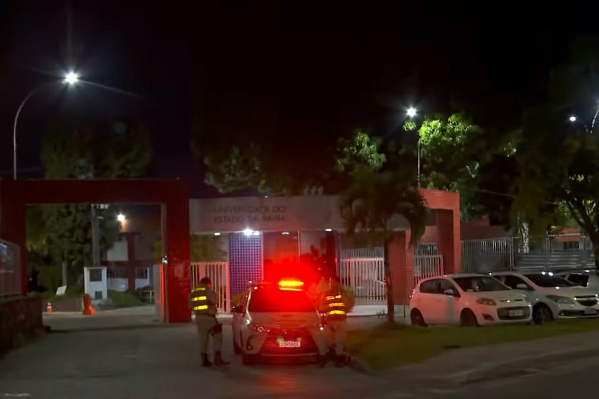 Uneb suspende aulas após ação policial em campus de Salvador. Foto: TV Aratu
