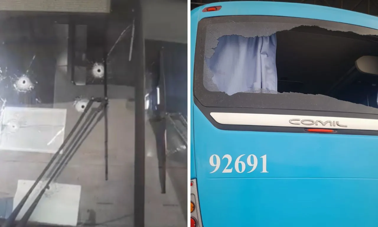 Ônibus é alvejado por homens encapuzados durante ataque a tiros em Lauro de Freitas