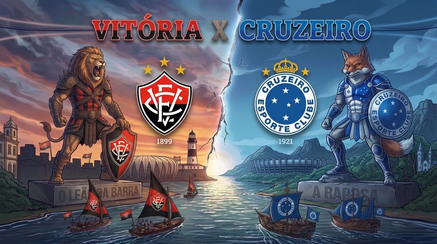 Vit&oacute;ria x Cruzeiro: saiba onde assistir ao confronto e como chegam as equipes. Foto: Imagem gerada por IA