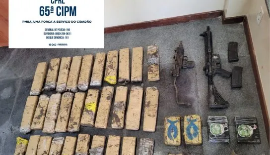 Polícia apreende fuzil, submetralhadora e 30 kg de maconha em Feira de Santana