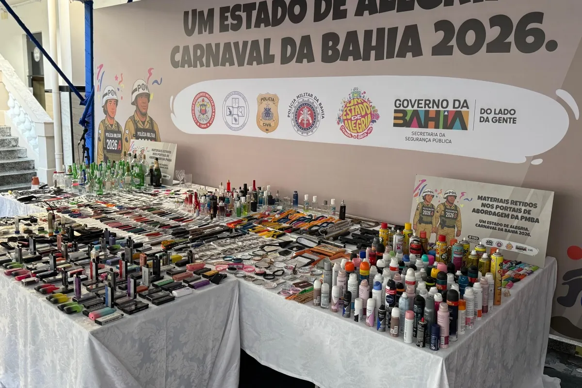 Barbeador, algema e desodorante: Mais de 6 mil objetos são apreendidos no Carnaval