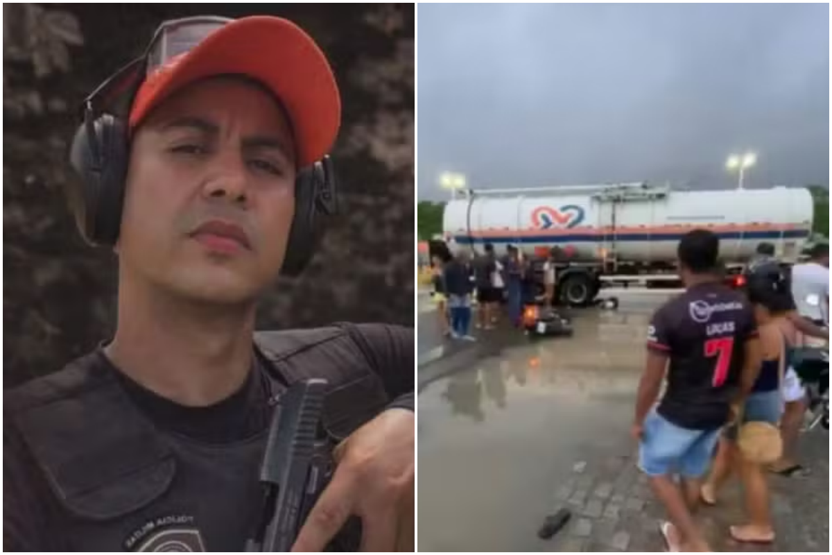 Um policial penal morreu ap&oacute;s um acidente entre a moto que pilotava e uma carreta  na BR-116, em Teofil&acirc;ndia, na Bahia. Foto: Redes Sociais