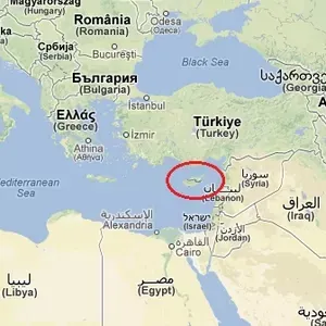 Chipre é uma ilha ao sul da Turquia. Foto? Reprodução / Google Maps