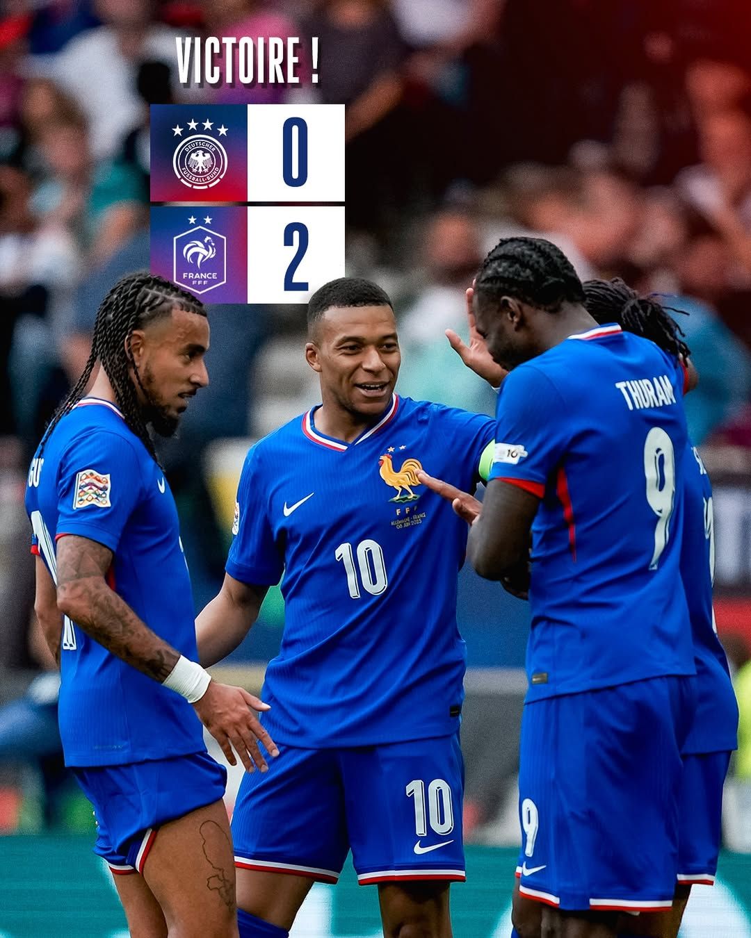 França venceu Alemanha por 2 a 0 | Foto: reprodução/Instagram (@equipedefrance)