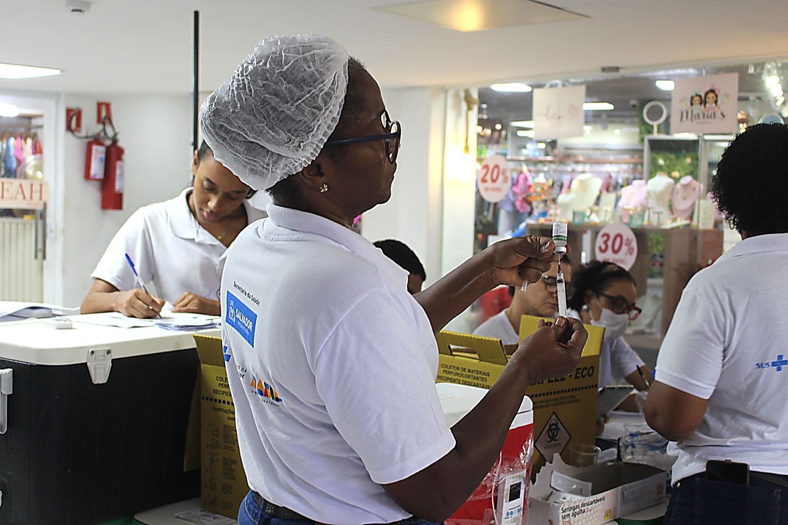 Vacina&ccedil;&atilde;o contra gripe em Salvador. Foto: Paulo Almeida/SMS