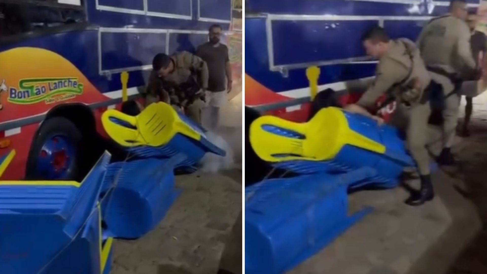 Mulher foi agredida por um policial militar durante o &ldquo;Pr&eacute;-Cavalgada&rdquo;. Foto: Redes sociais