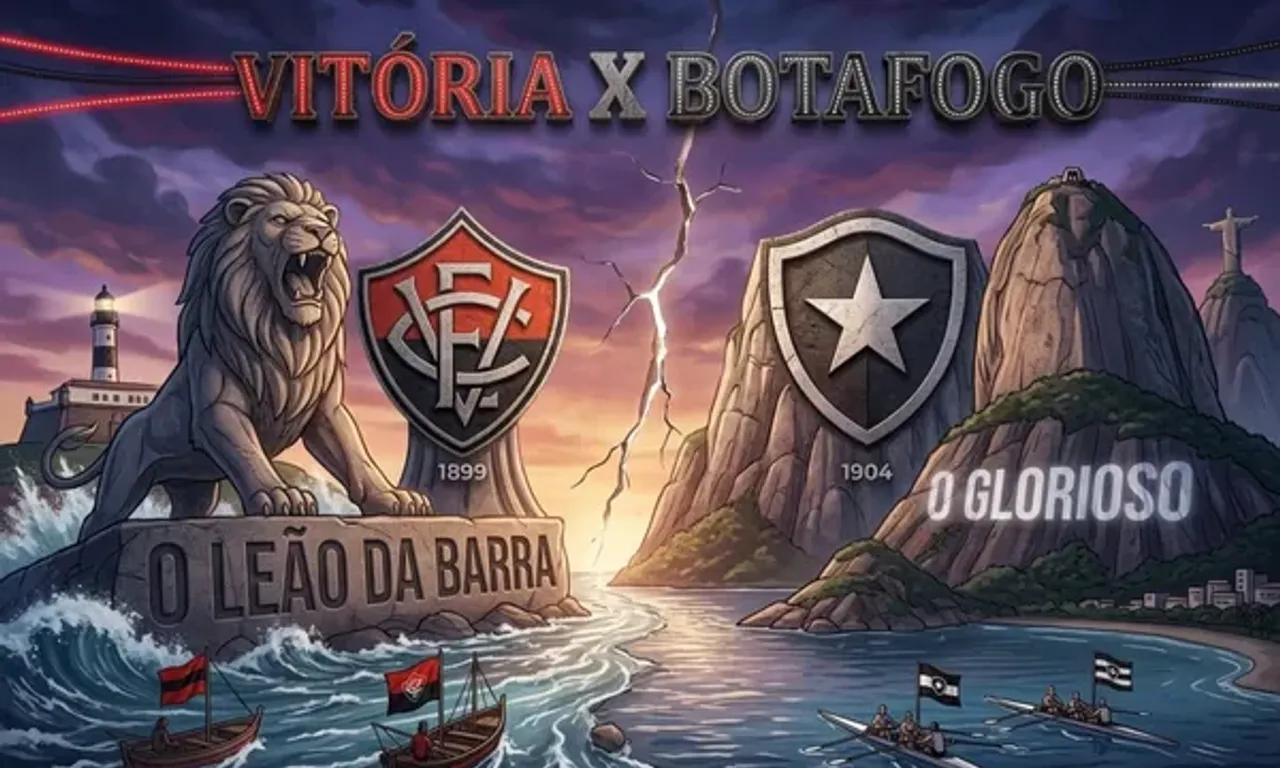 Vit&oacute;ria x Botafogo: Confira onde assistir ao confronto da 23&ordf; rodada da S&eacute;rie A. Foto: Imagem gerada por IA.