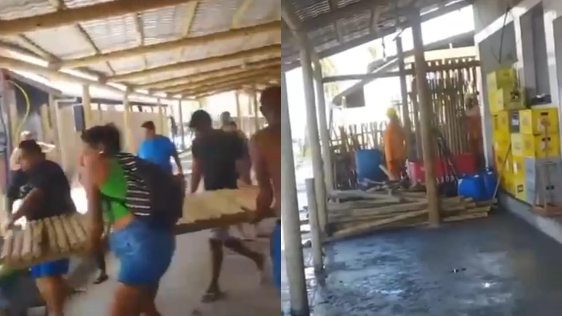 Telhados e muros de quiosques da orla de Itapuã são demolidos; vídeos