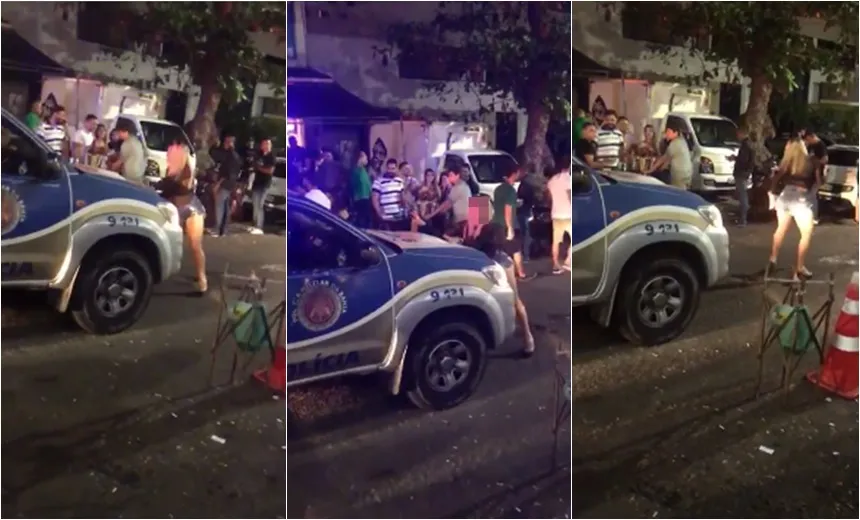 Mulher sensualiza na frente de viatura e vídeo viraliza; PM responde