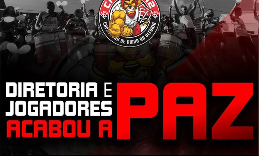 ‘ACABOU A PAZ’: Torcida do Vitória promete manifestação contra diretoria do clube
