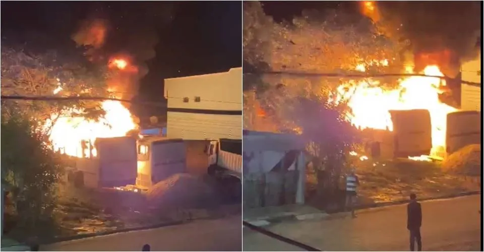 Incêndio em pátio destrói dois ônibus da prefeitura de Arataca