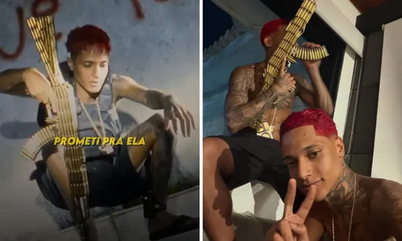 Foragido, Oruam surge com novo clipe: 'Tô na boca de plantão com meu fuzil'.Foto: Redes sociais