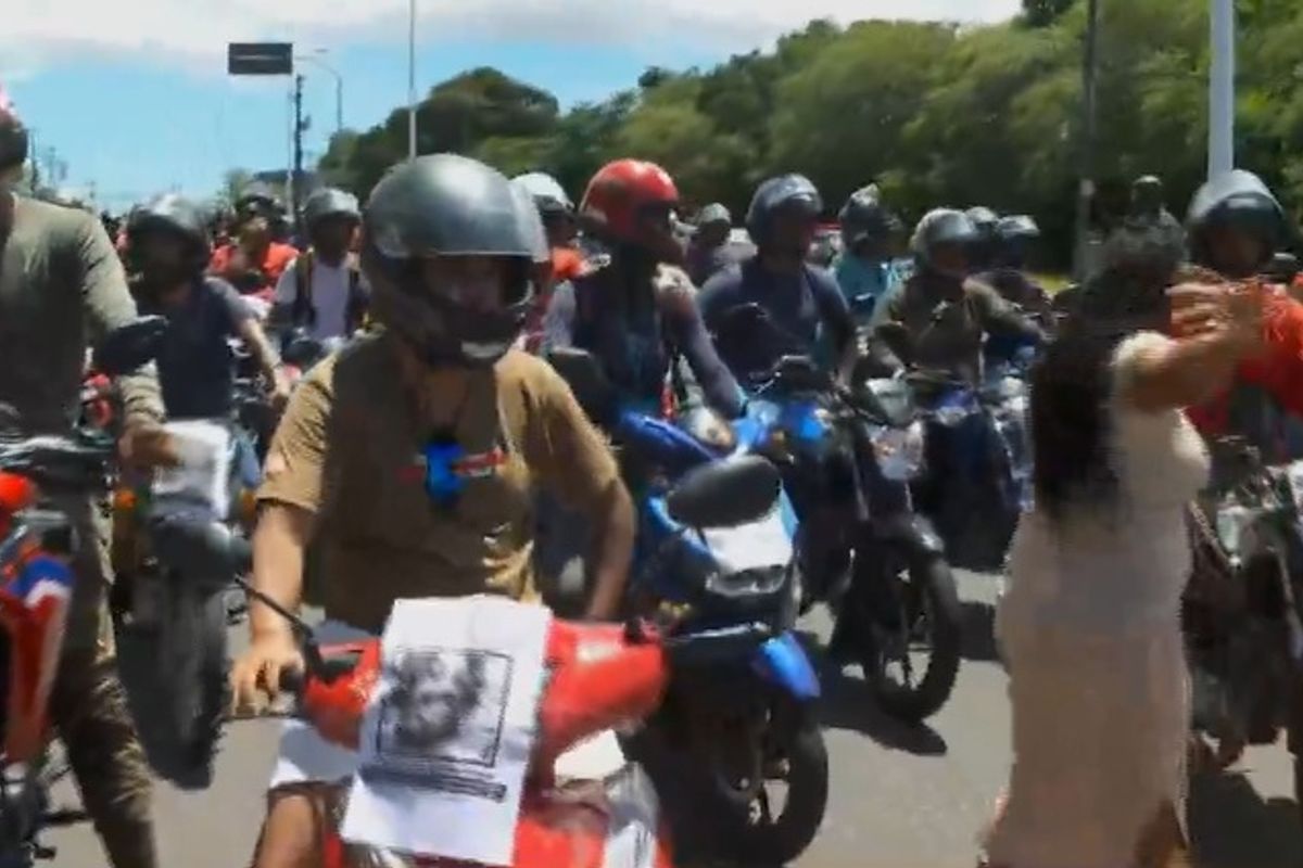 Mototaxistas apoiam familiares de Thamiris. Foto: Reprodu&ccedil;&atilde;o | V&iacute;deo