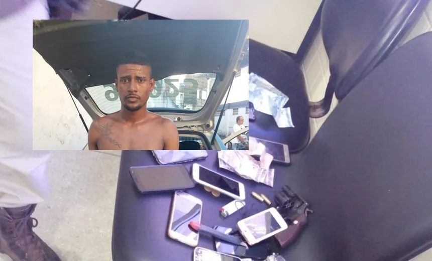 Polícia prende assaltante de ônibus com doze celulares na Jaqueira do Carneiro