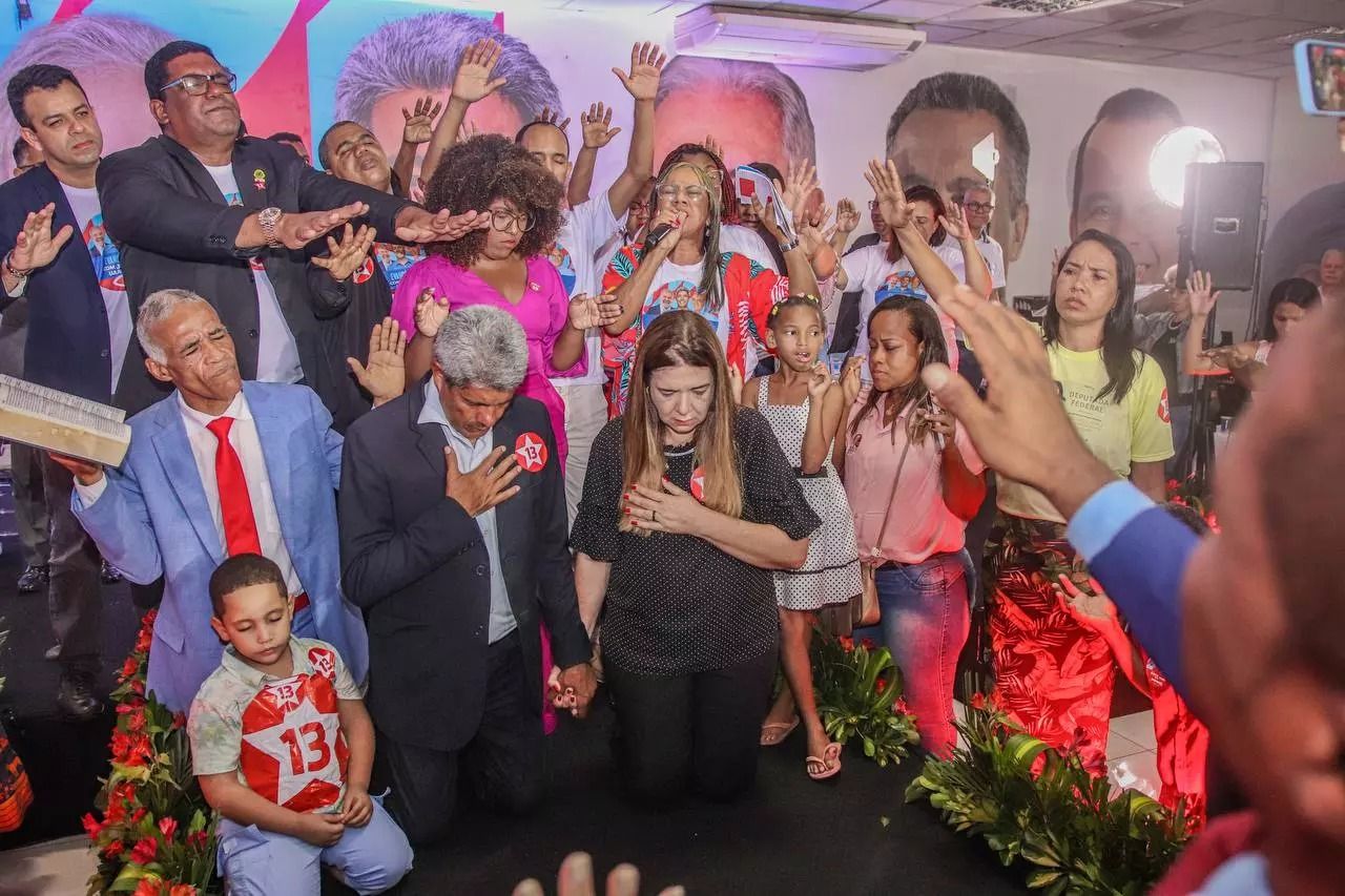 Jerônimo durante culto evangélico, em 2022 | Foto: divulgação/PT