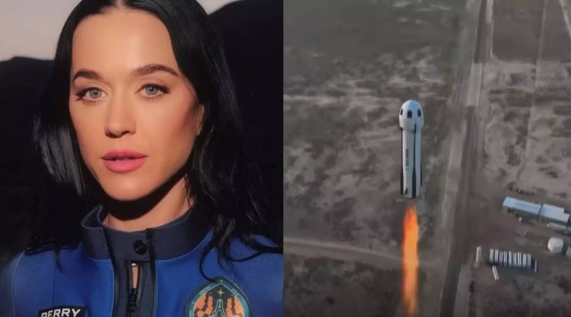 Katy Perry estreia no espaço com foguete de Jeff Bezos.  /   Foto: Reprodução/Internet