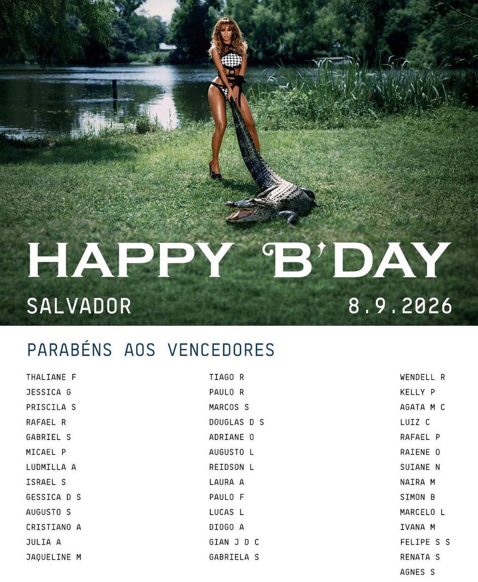 Sony divulga lista de f&atilde;s selecionados para festa exclusiva de Beyonc&eacute; em Salvador. Foto: Redes sociais | Sony