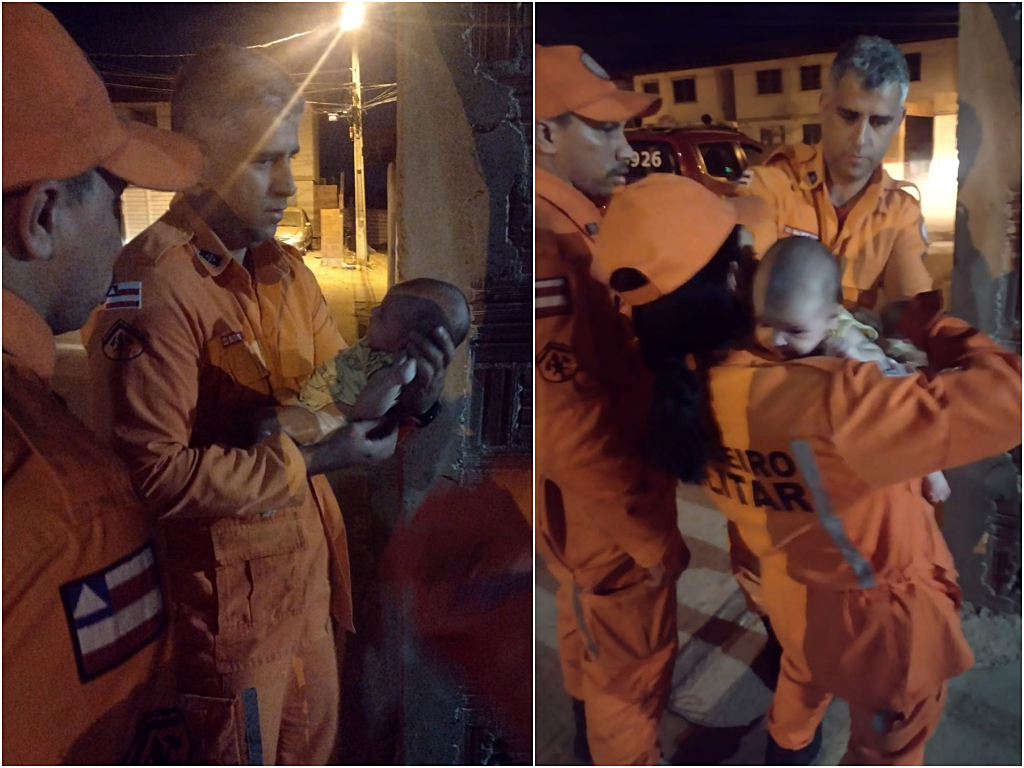Bebê engasgada. Foto: Ascom/Corpo de Bombeiros