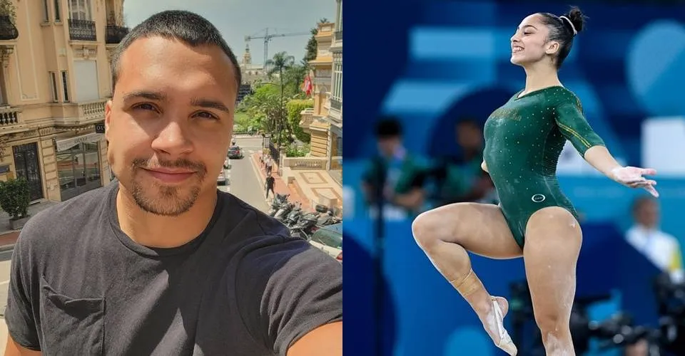 Na entrada da arena, ex-BBB doa ingresso para irmã de ginasta brasileira assistir competição em Paris