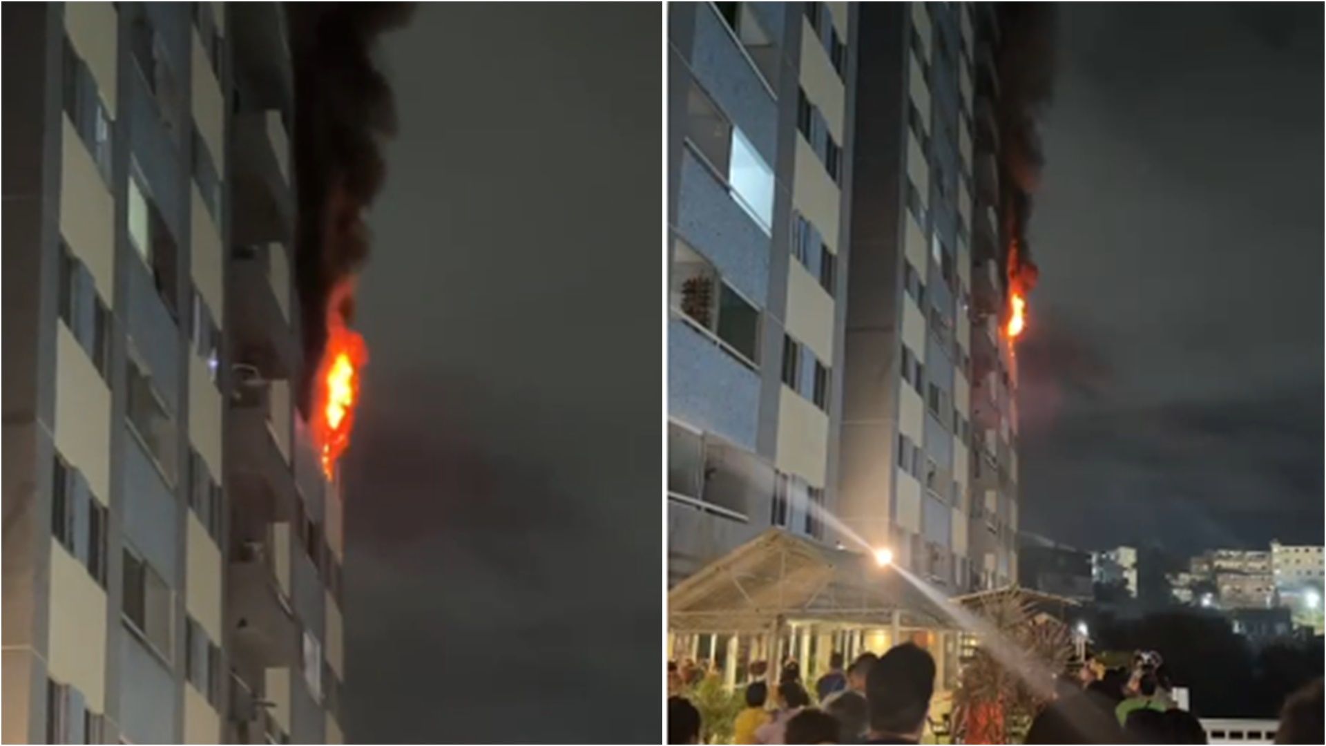 Incêndio atinge apartamento em Salvador. Foto: Leitor Aratu On