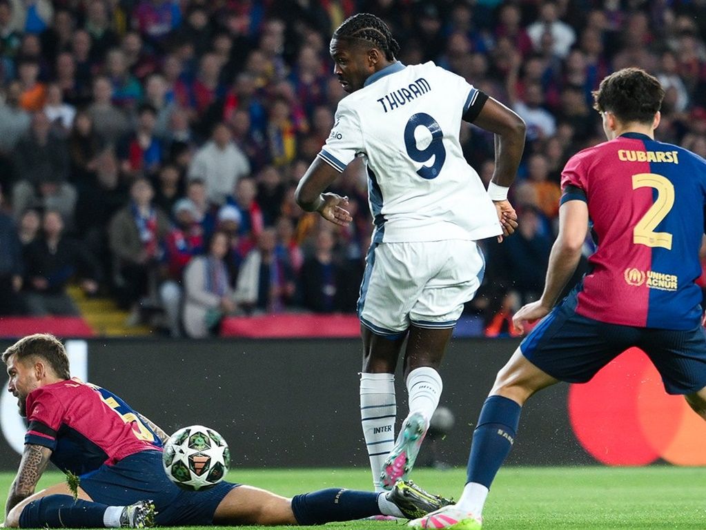 Os gols do empate entre Barcelona e Inter de Milão foram marcados por Yamal, Ferrán Torres e Sommer (contra), para o Barça, e Thuram e Dumfries (2x), para a Inter. Foto: Reprodução/X