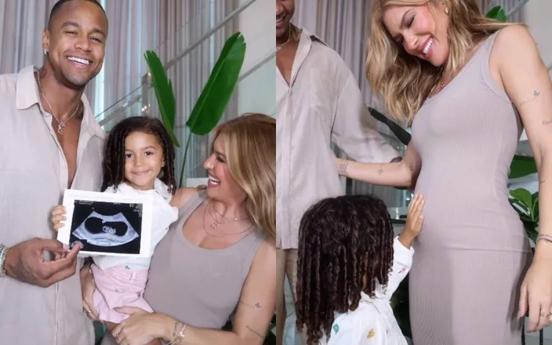 Em outubro de 2025, Lore e Léo anunciaram que estão esperando o segundo filho, planejado e celebrado pelos dois, com previsão de nascimento entre maio e junho de 2026/Foto: Redes Sociais