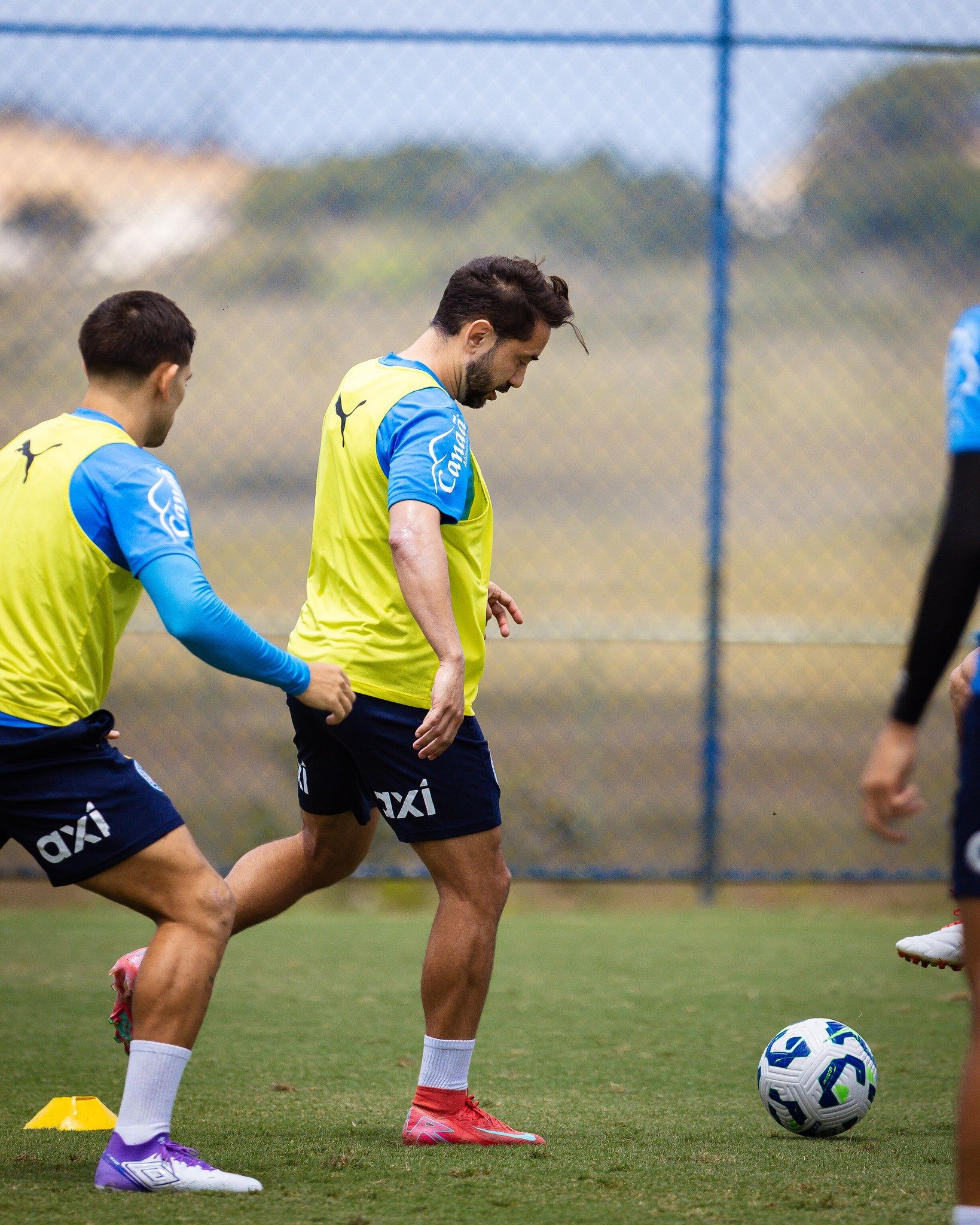 Jogadores do Bahia durante preparação para jogo com o Vasco. Foto: Letícia Martins | ECB