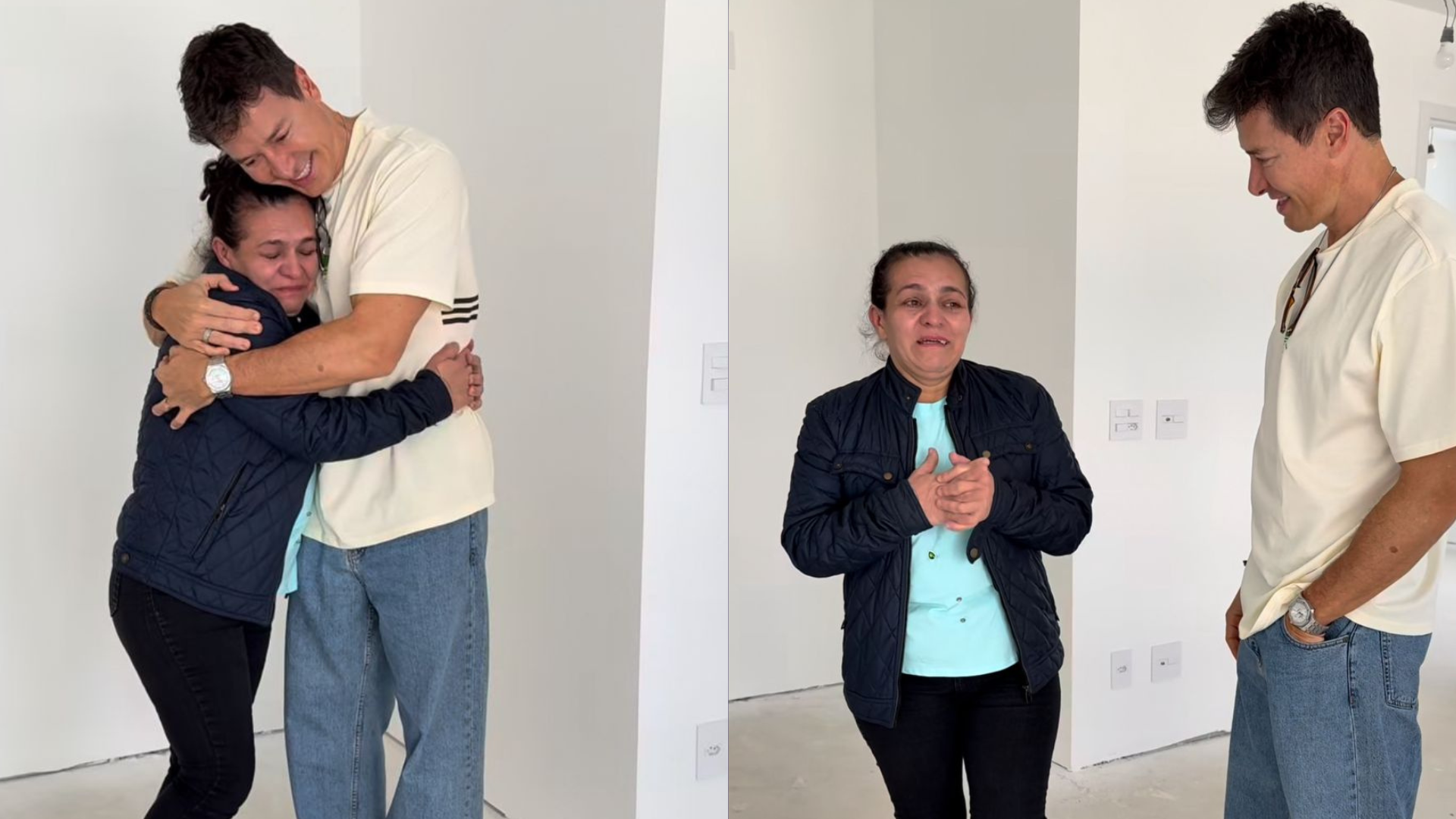 As imagens mostram Ana emocionada ao entrar pela primeira vez na casa nova. | Foto: Redes Sociais