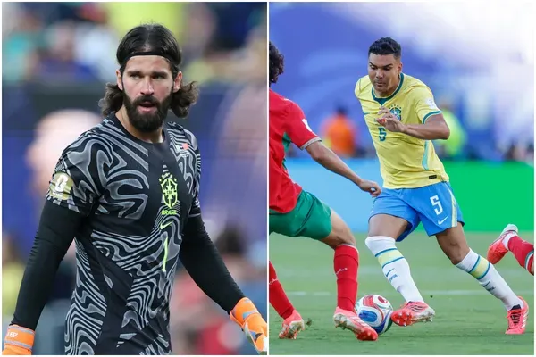Casemiro correu quase o mesmo que Alisson na estreia do Brasil na Copa. Foto: CBF