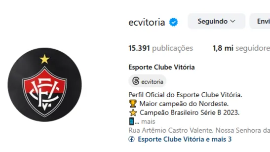 Após título do Bahia, Vitória mantém 'maior campeão do Nordeste' nas redes