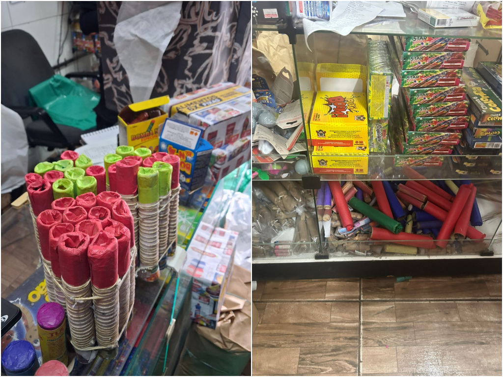 além da apreensão de 70 mil fogos, a 
