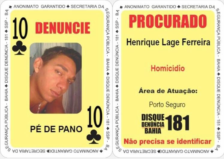 Dez de Paus do Baralho do Crime. Foto: Divulgação | SSP-BA
