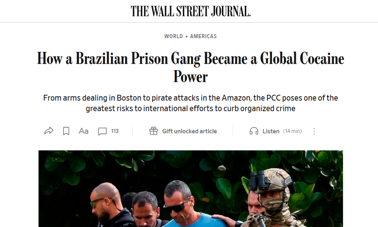 PCC &eacute; comparado &agrave; m&aacute;fia italiana e chama aten&ccedil;&atilde;o dos EUA, diz jornal.Foto: Reprodu&ccedil;&atilde;o Web